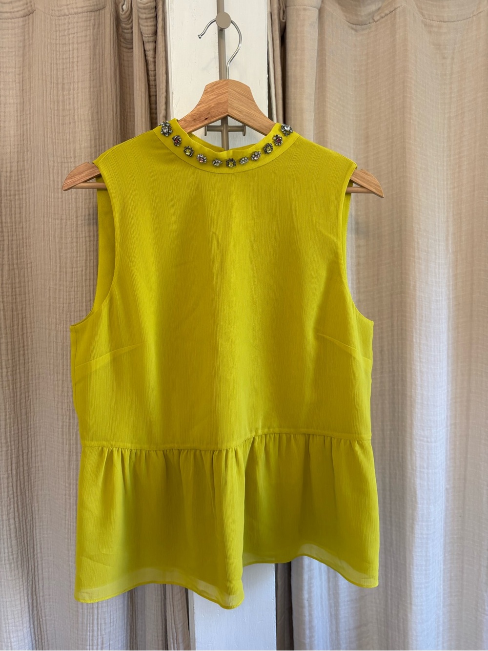 NWT J. Crew Jewel Mock Neck Blouse- Medium